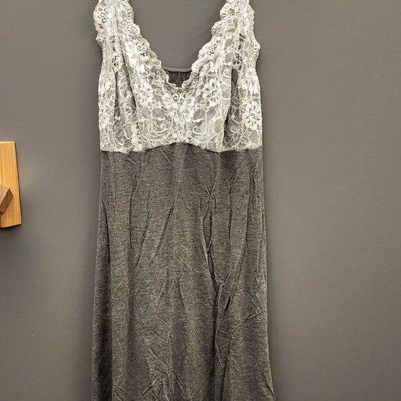 Felina Micro Modal Adjustable Loungewear Sleepwear Women Sz Large Gray Babydoll - Picture 2 of 6